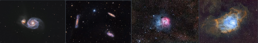 M51(Վայրփուլ), M65, M66, Լեո M20 (Տրիֆտ), M8(Լագուն)  գալակտիկաները